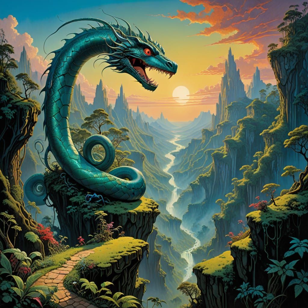 Serpent of Wonders in Vibrant Flight