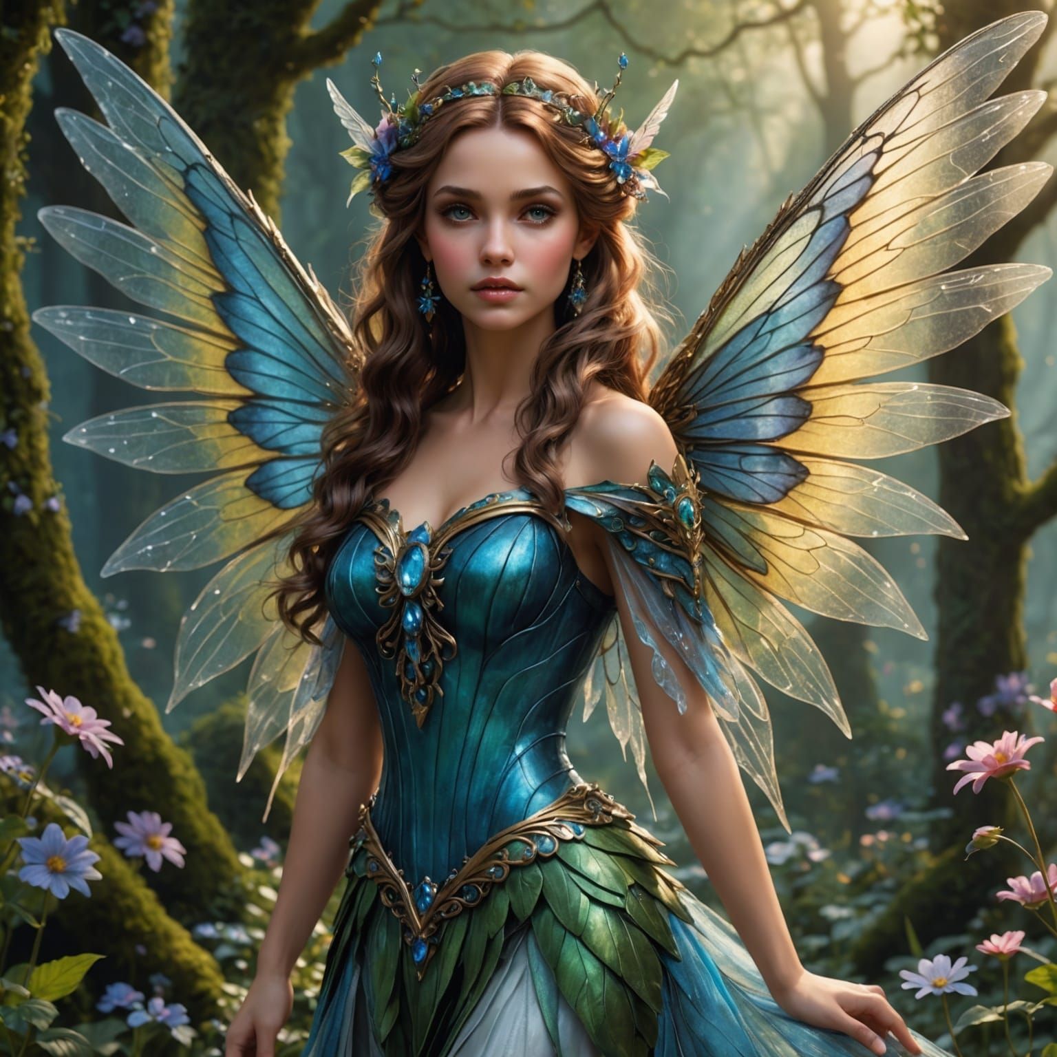 Detailed Fairy with Enormous Wings in 8k