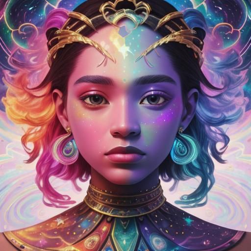 Holographic Astral Cosmic Illustration by Pablo Amaringo