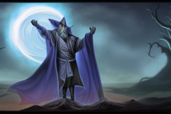 Dark Magic: An Evil Ancient Wizard Unleashes Power
