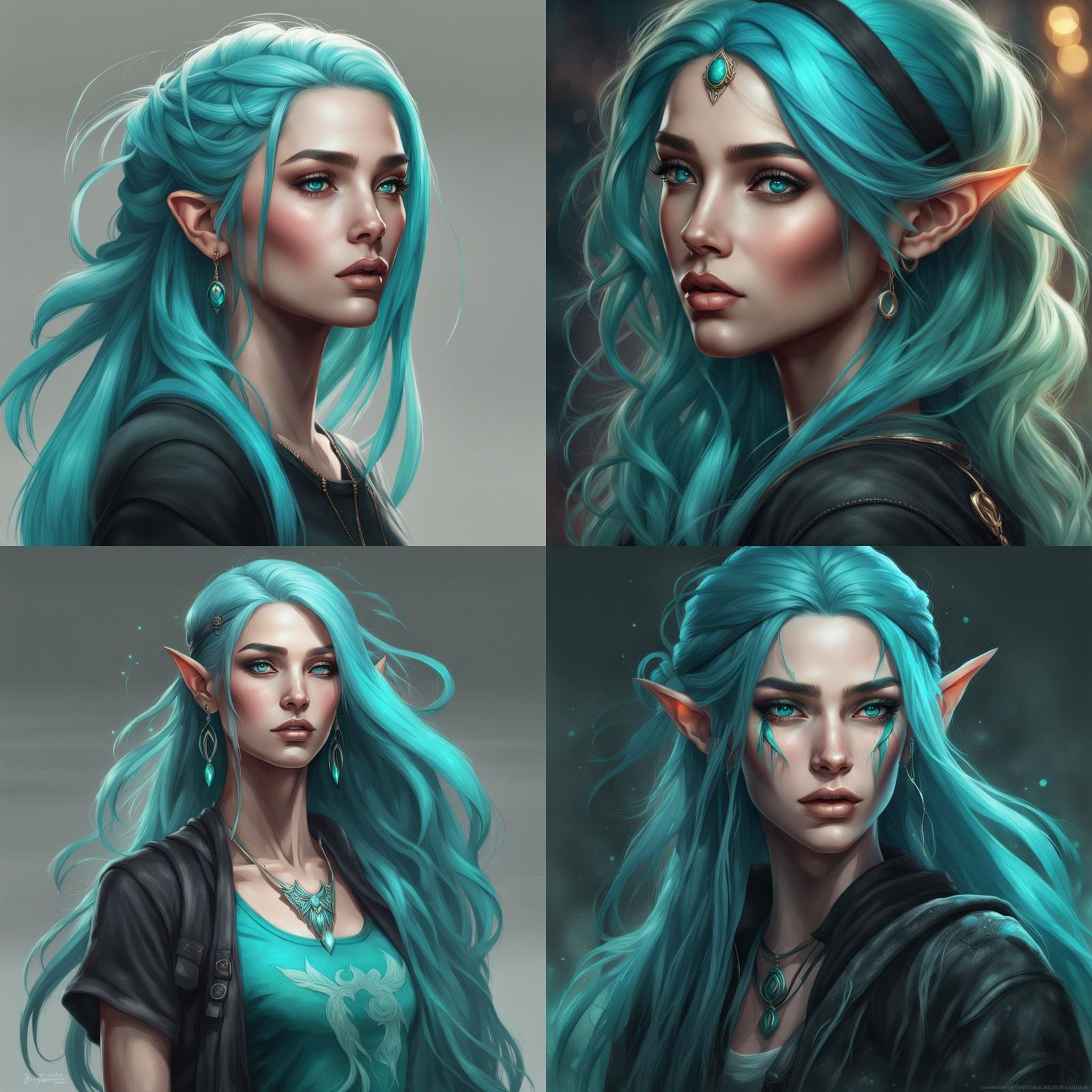 Elf Woman Portrait in Hyperdetailed Digital Art