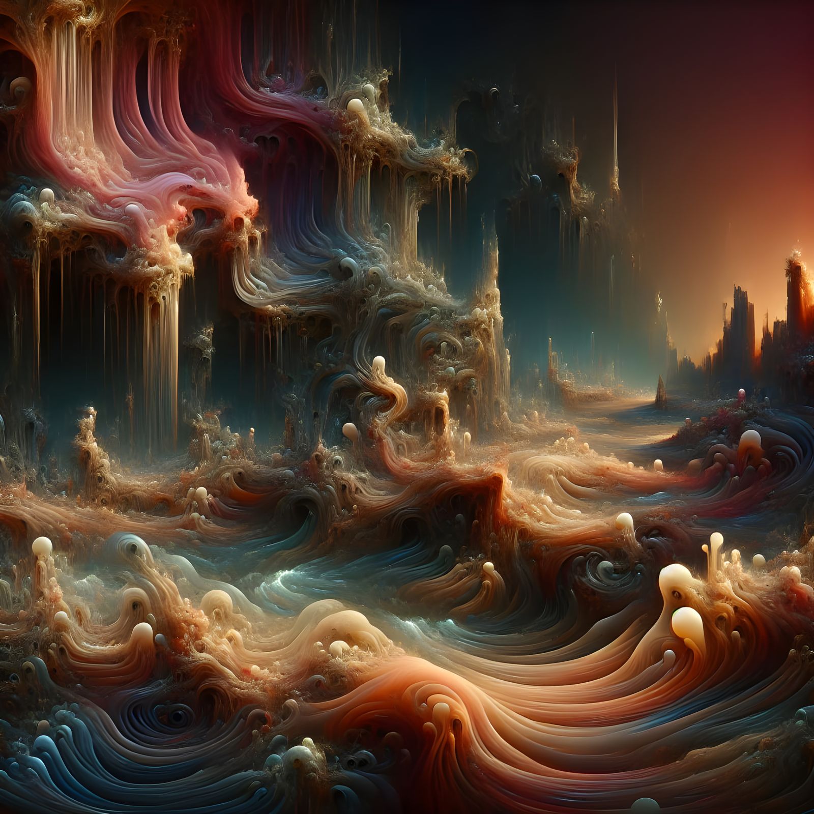 Ethereal Hieronymus Bosch-Inspired Landscape