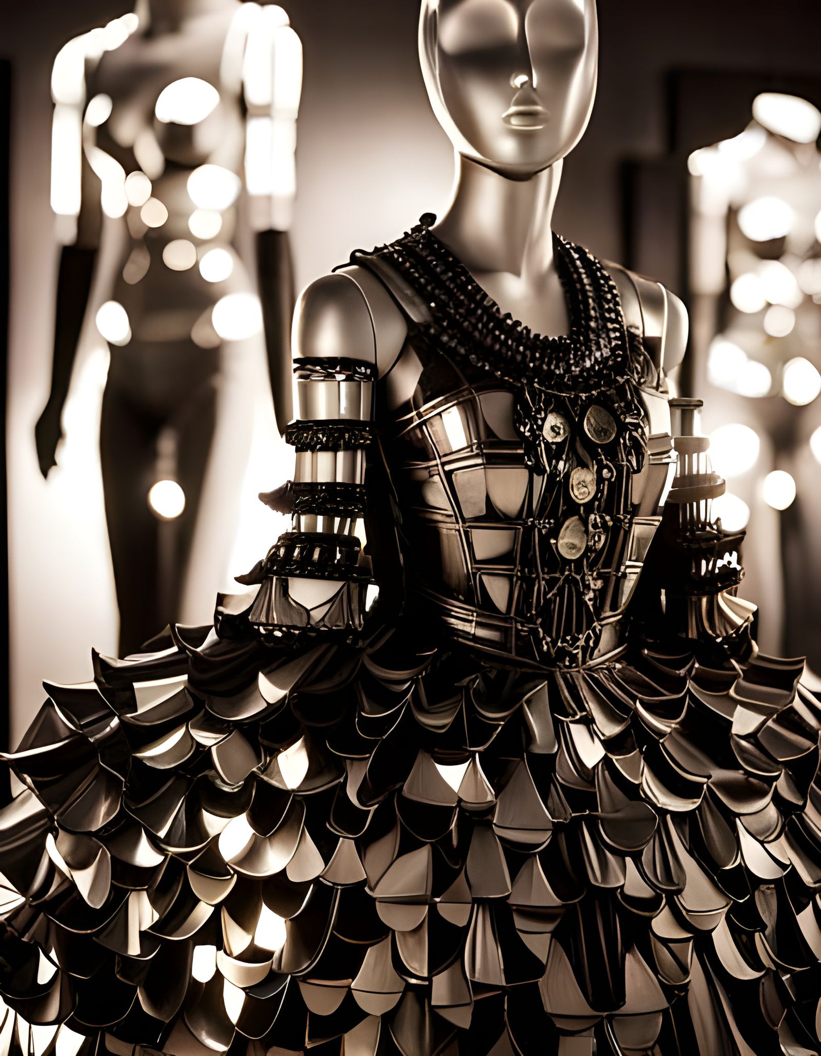 Mirror Dress on Mannequin with Cinematic Lighting