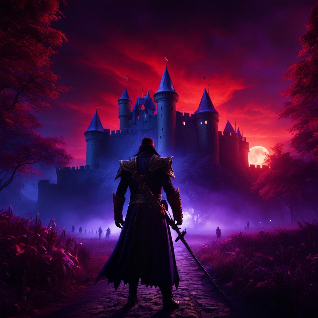 Lasombra Vampire Hunting at Night: Dark Fantasy Art