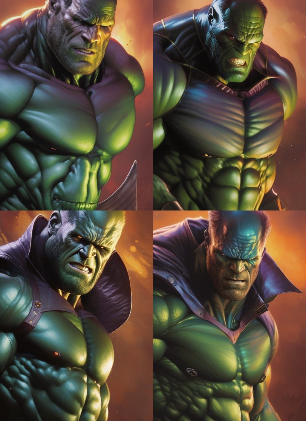 Jason Statham as The Hulk Crayon Caricature