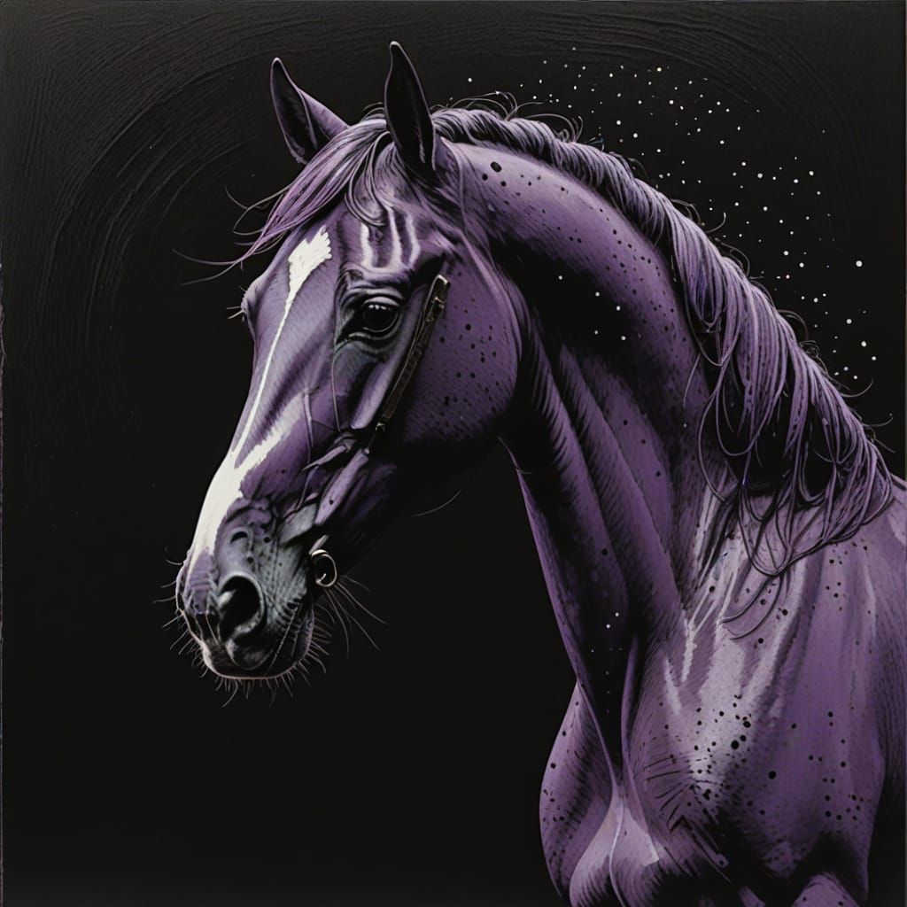Elegant Ink Drawing of a Contemplative Horse