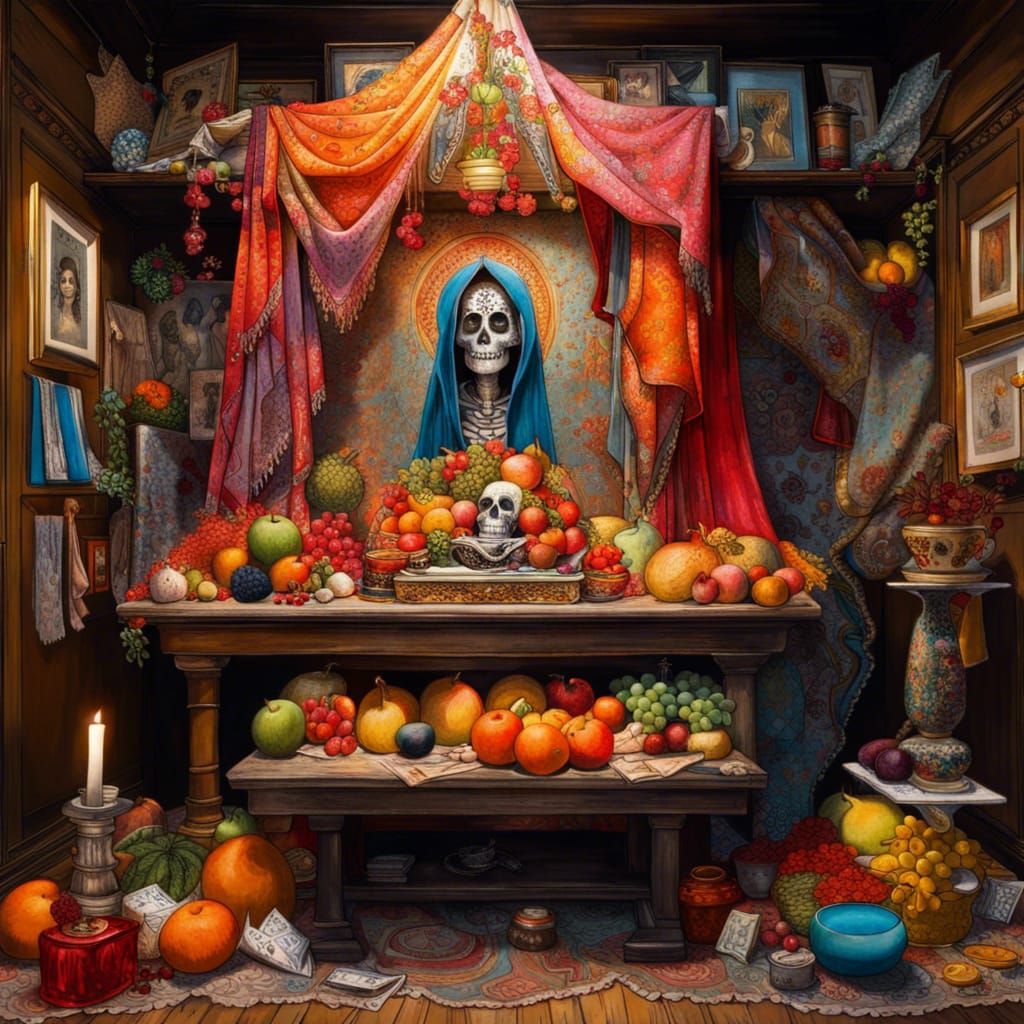 Ornate Day of the Dead Home Altar