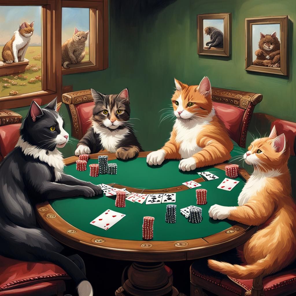 Cat's Night: Feline Fun at the Poker Table