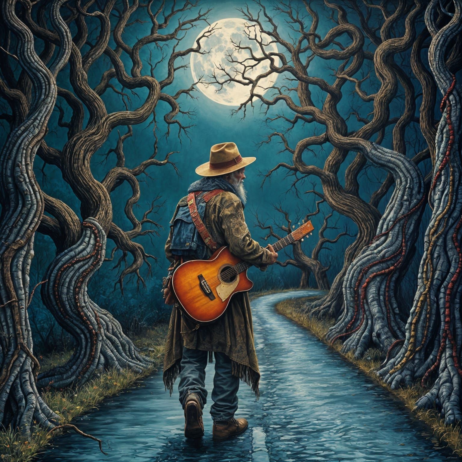 Midnight Wanderer in a World of Color