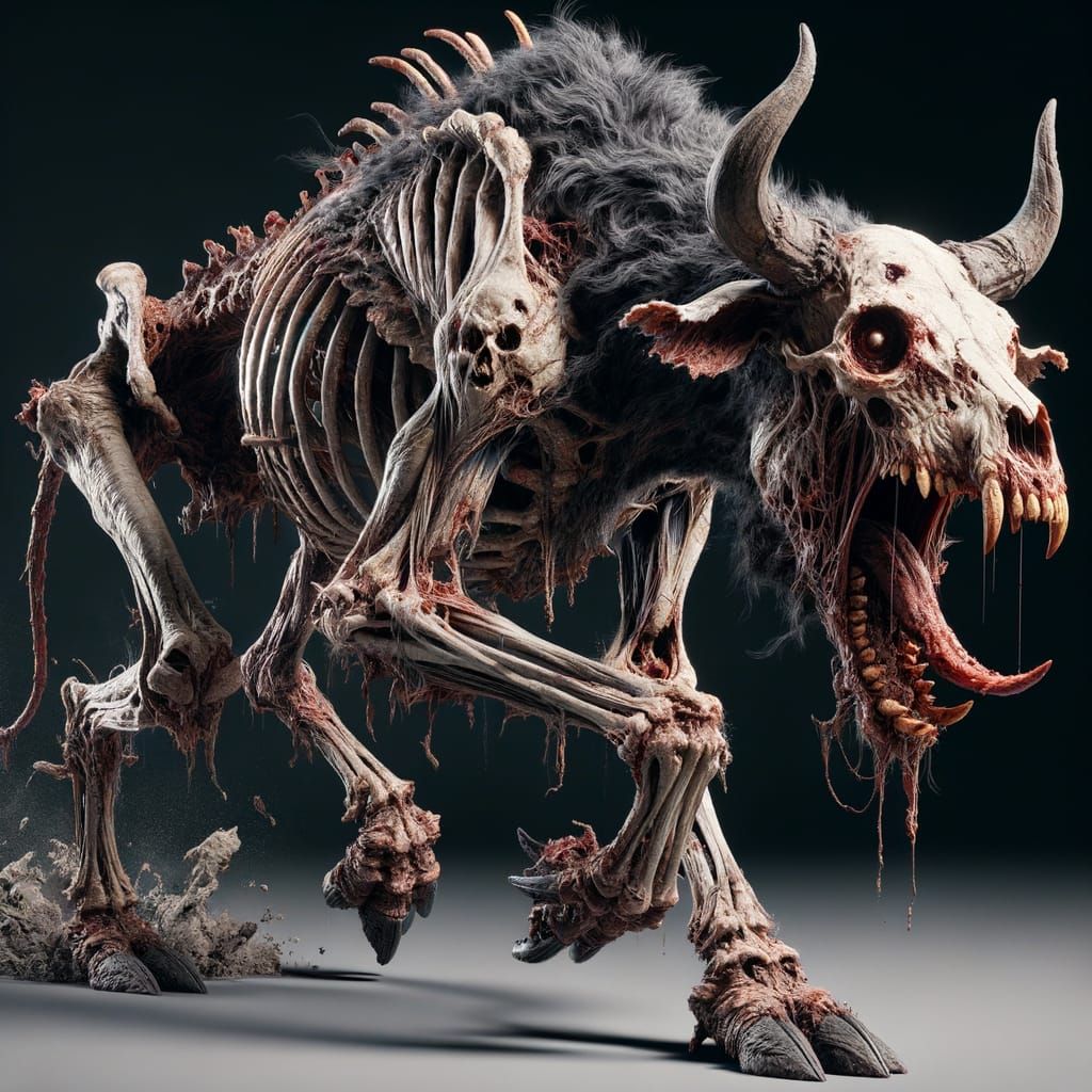 Grotesque Horror Creature Emerging from Dark Depths