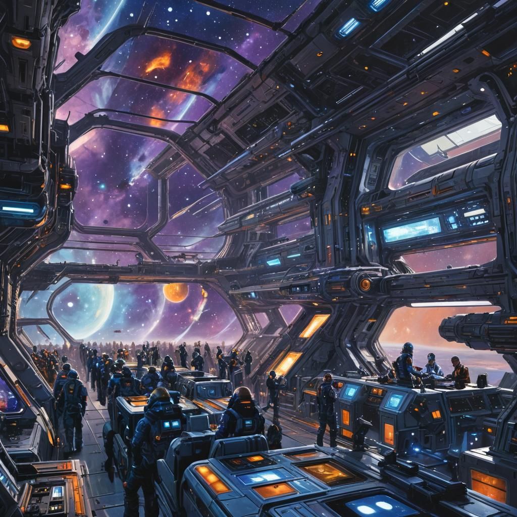 Retro Sci-Fi Spaceship Interior Inspired by Chris Foss