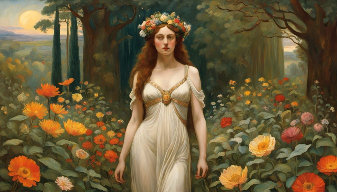 Persephone Emerges from the Underworld in a Dreamy, Ethereal...