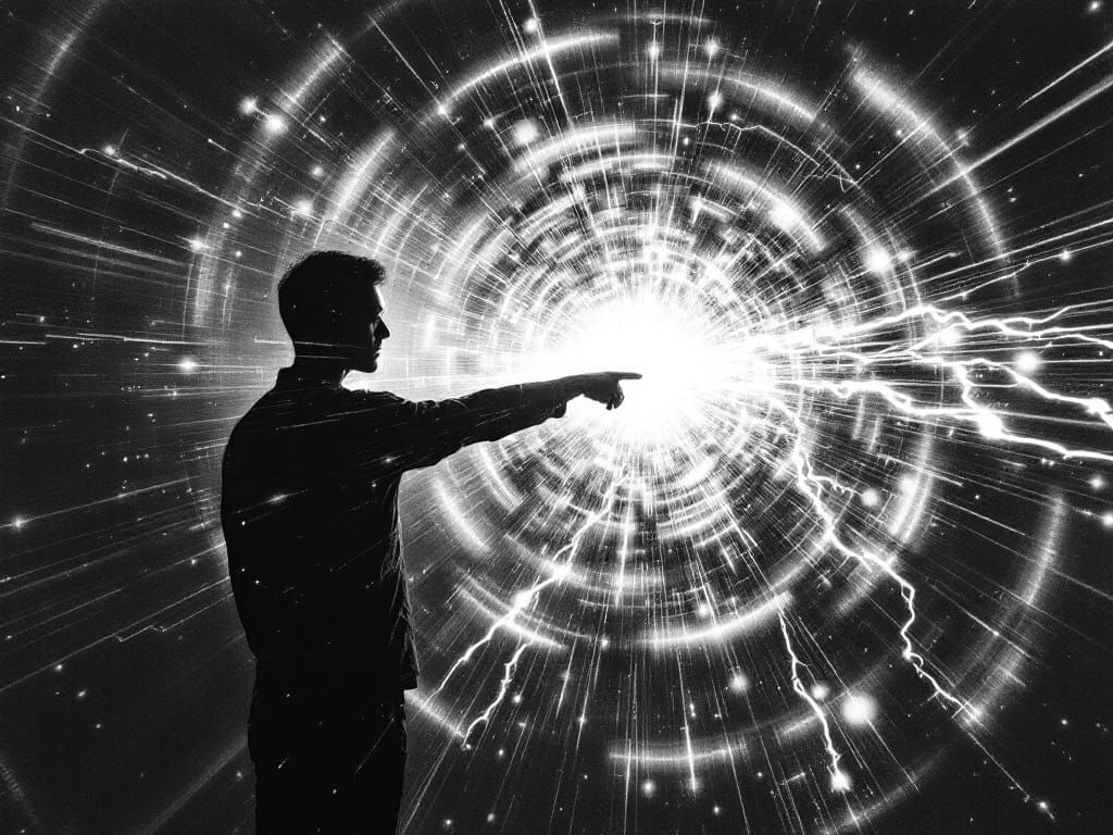 Cyberpunk Void Man Disintegrates in a Glitching Explosion