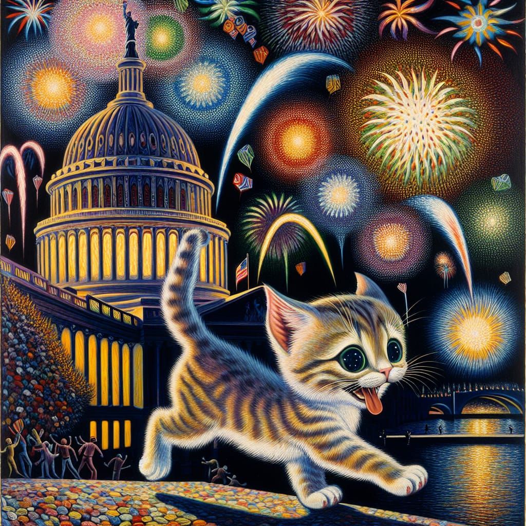 Fourth of July Kitten