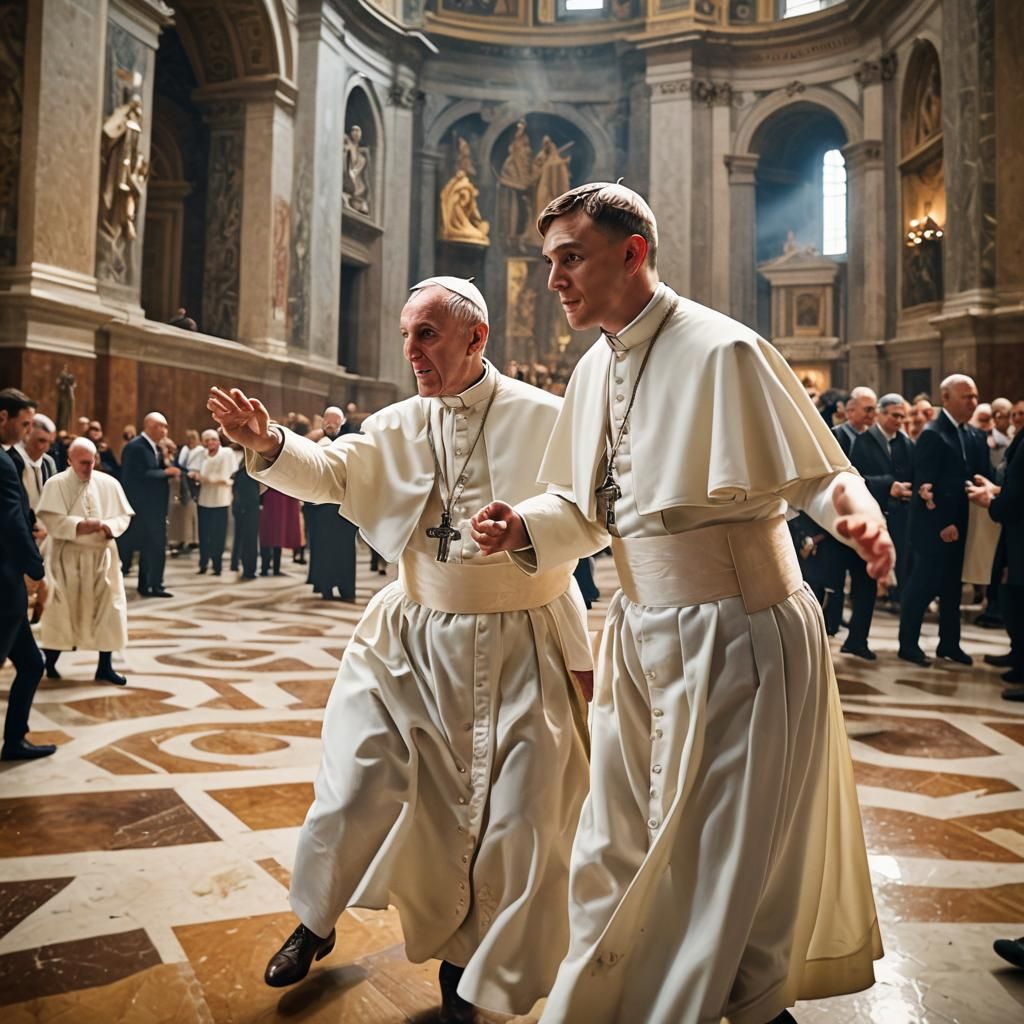 Shelby and Pope Dance in Baroque Basilica