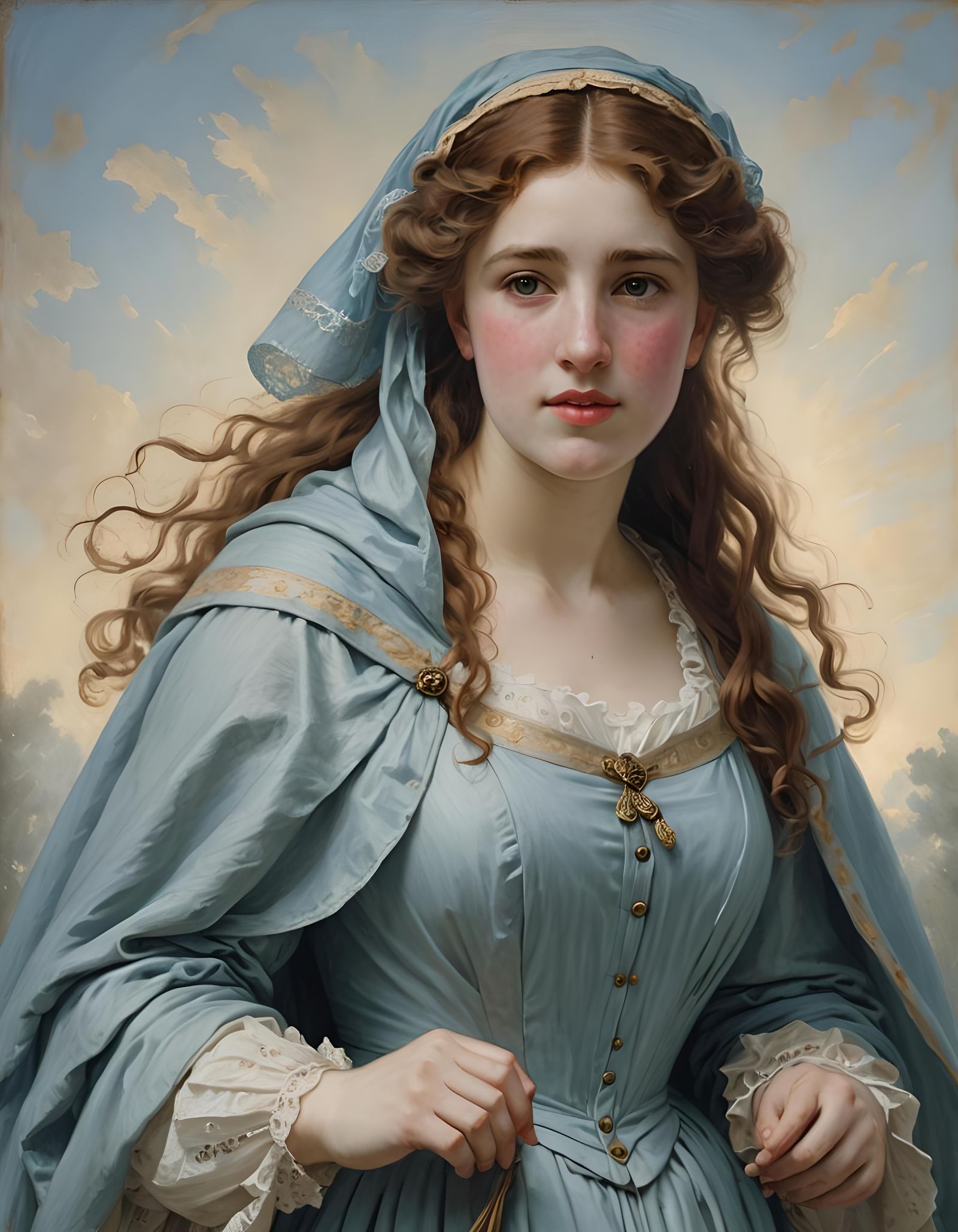 Victorian Woman Portrait in Oil Painting Style