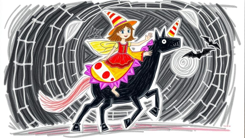 Badly drawn Crude, child-like drawing, crayons style,  winge...
