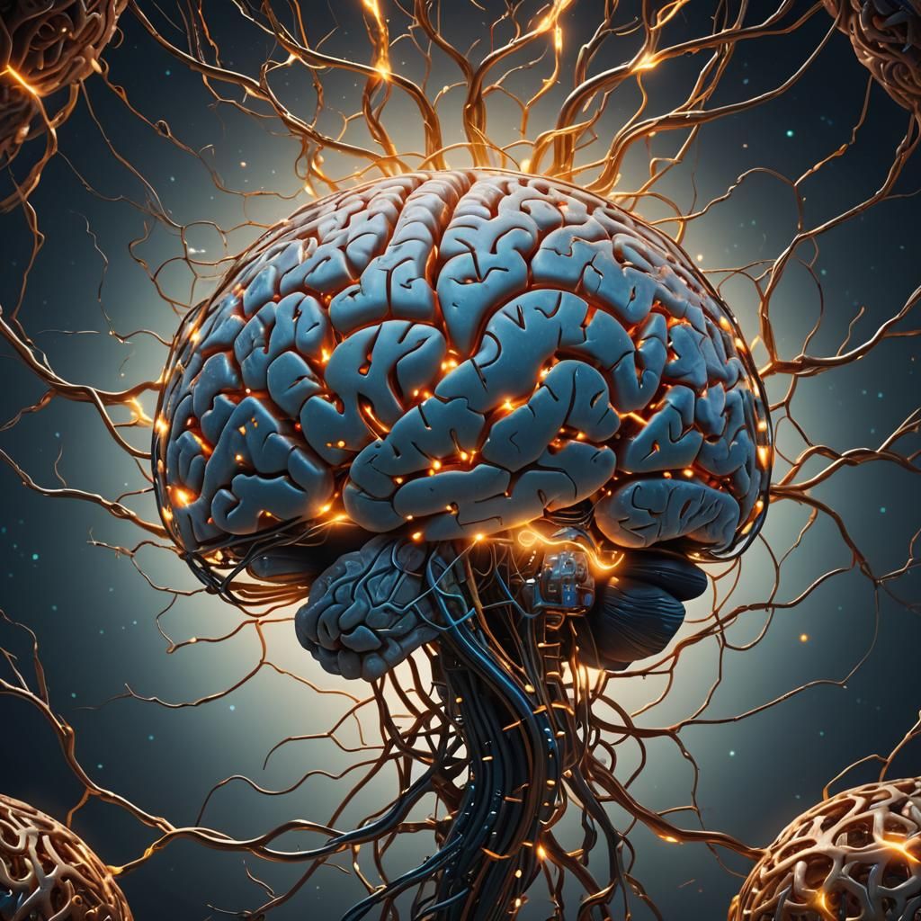 Glowing Brain Pathways: Fantasy Concept Art