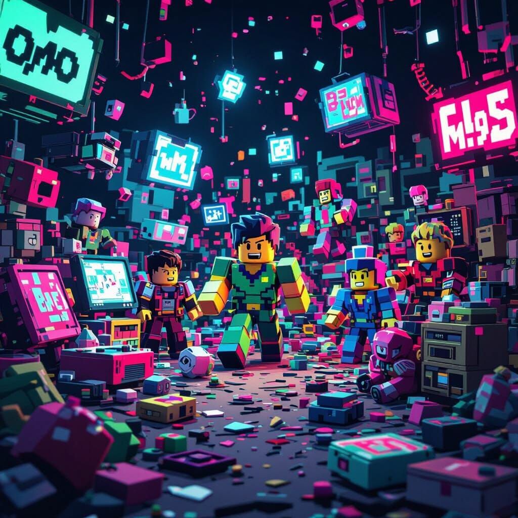 Roblox Brainrot Still Life in Neon Colors