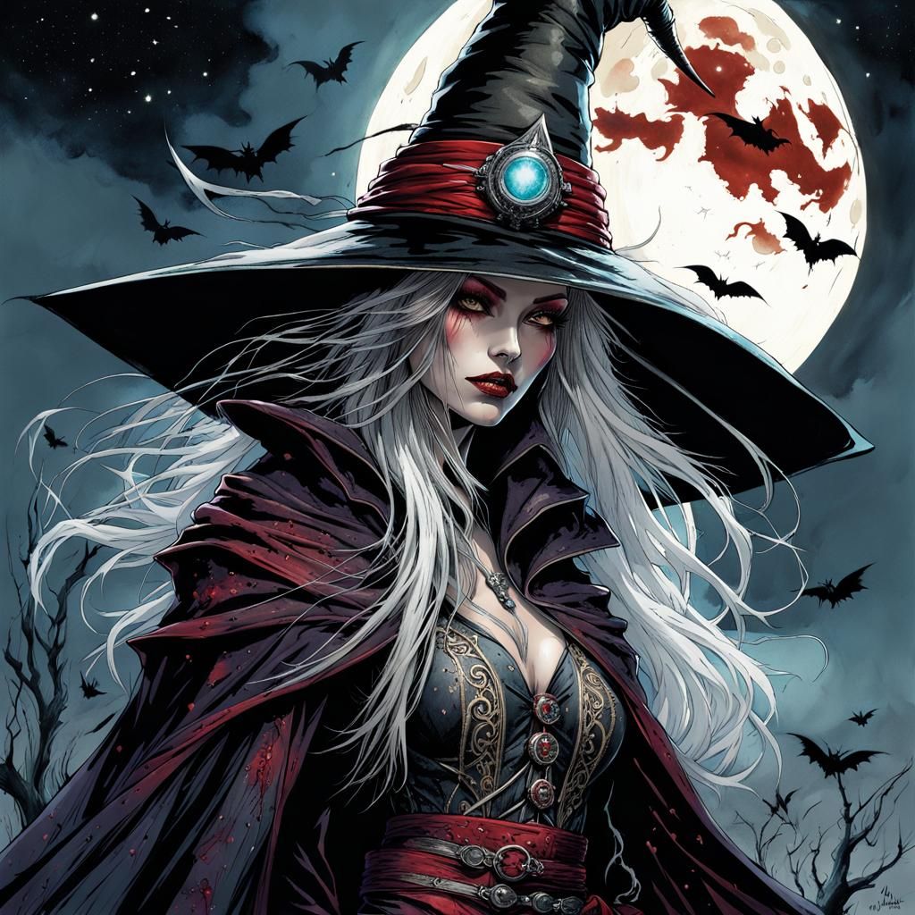 Sinister Assassin Witch with Silver Daggers