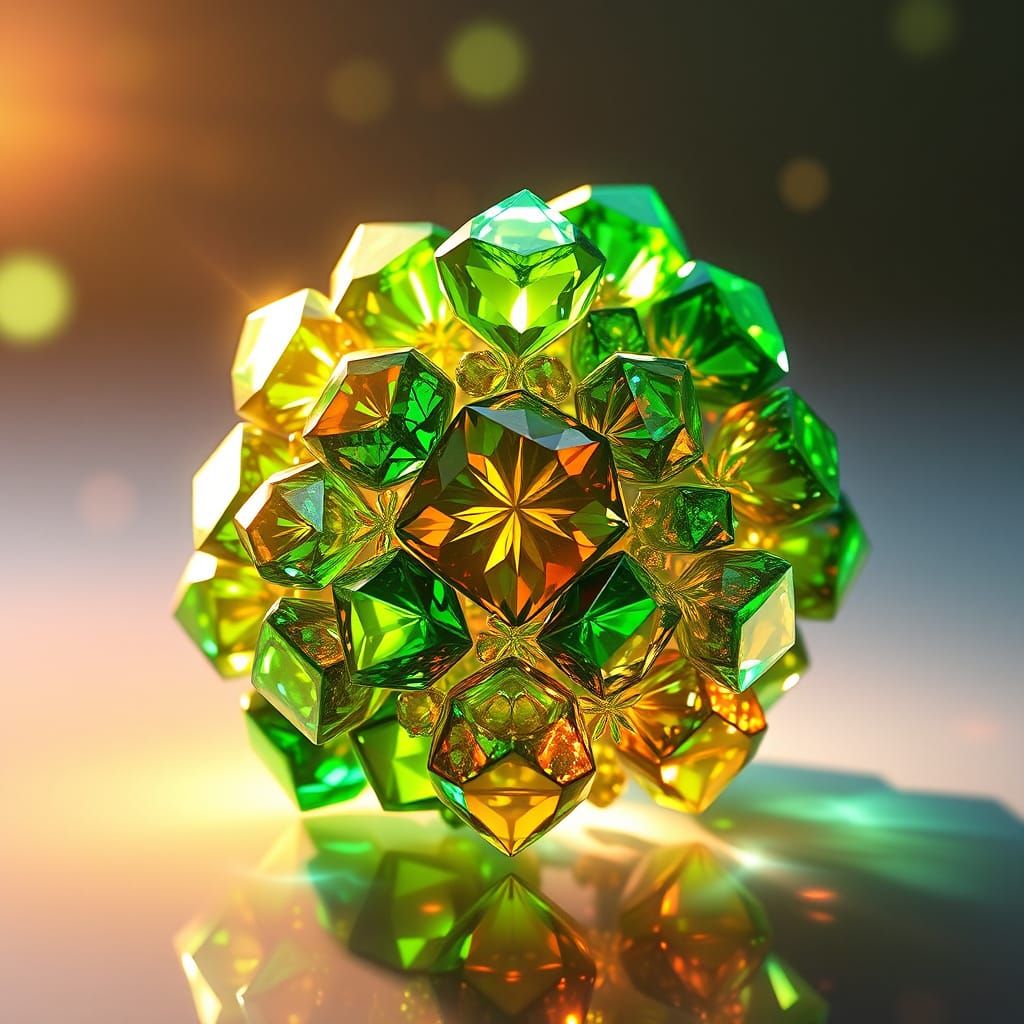 Emeralds in Hyper-Realistic 3D Anime Style