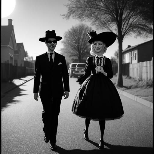Vintage Halloween Kids in Black and White Photography