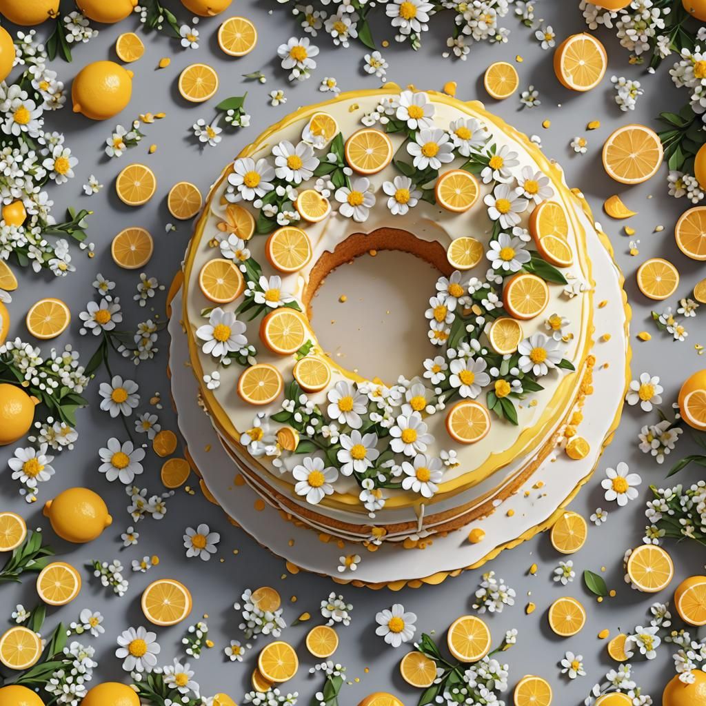Lemon and Orange Cake in Detailed 3D Anime Art