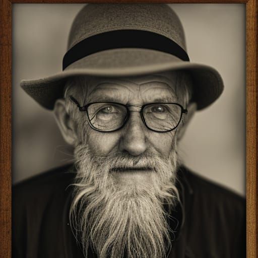 Photorealistic Portrait of a Kind Weathered Old Man