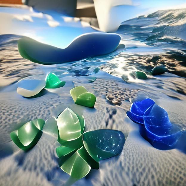 Abstract Composition of Colorful Sea Glass