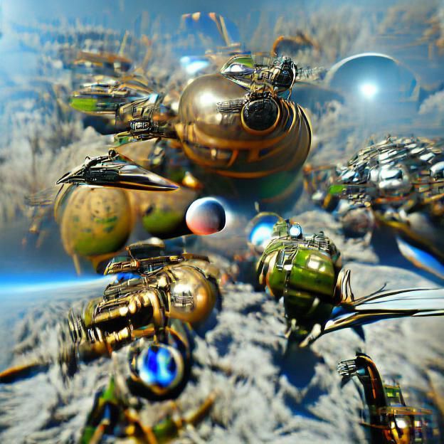 Steampunk Space Battle with Giant Airships in 8K