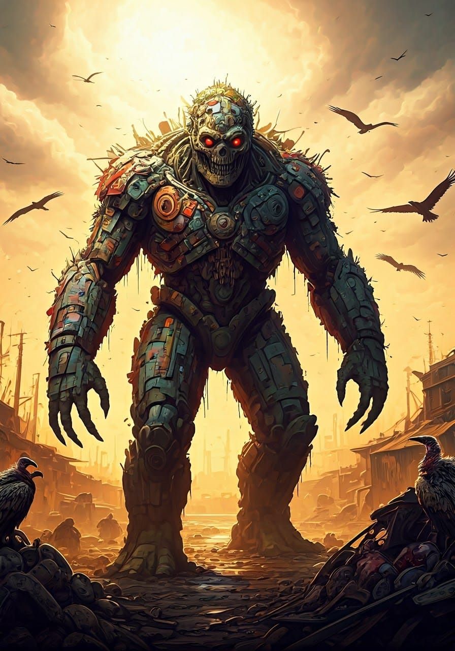Grotesque Golem Rises from Junkyard of Nightmares