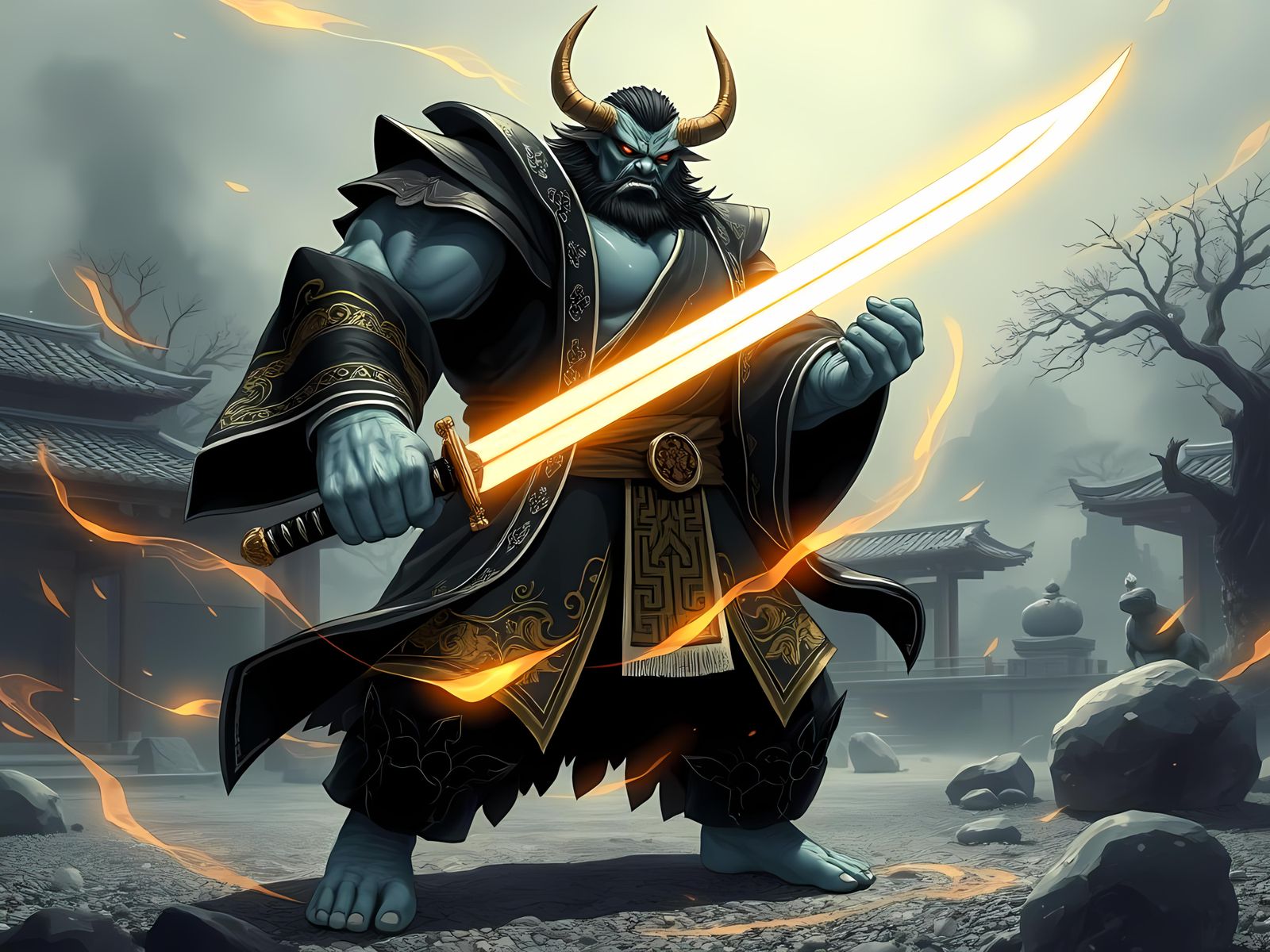 Oni Warrior in Zen Garden: Hellsing Ultimate Style