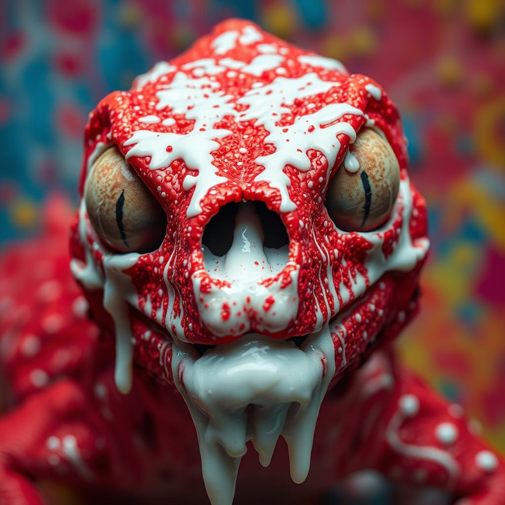 Hyperrealistic Melted Lizard Skull in Expressive Style
