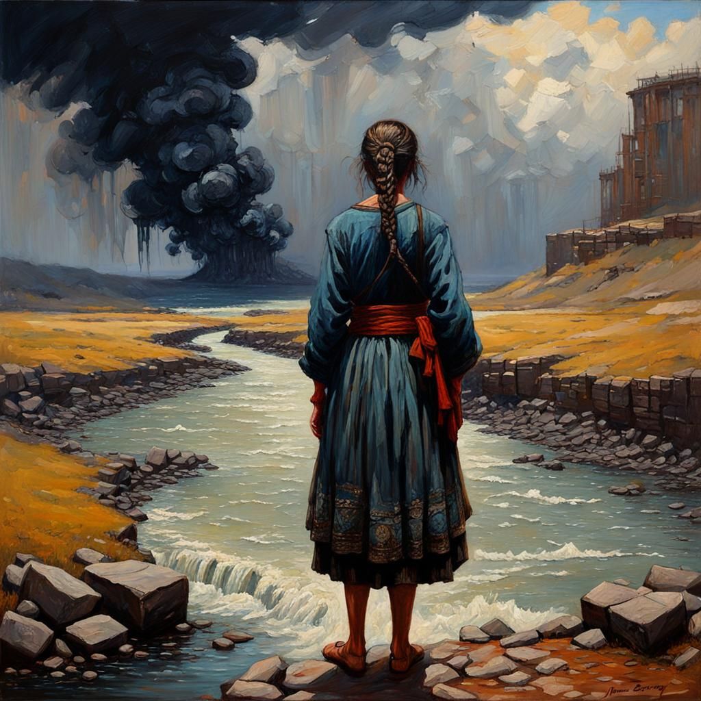 Melancholic Landscape Oil Painting