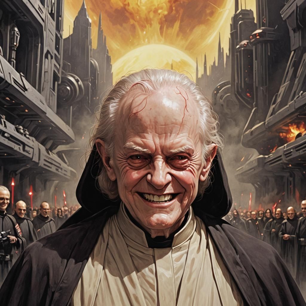 Palpatine's Devilish Grin: AI Portrait