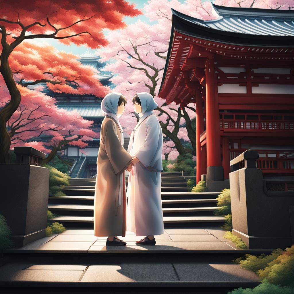 Anime-Style Meeting at Suga Shrine, Tokyo