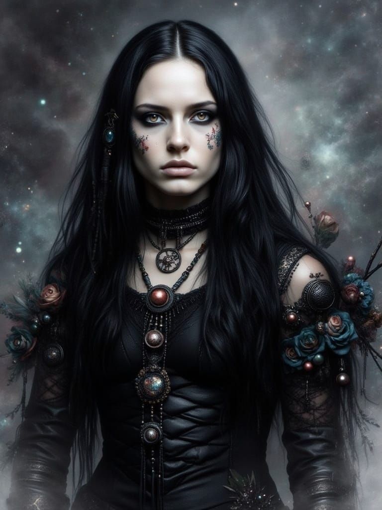 Gothic Majesty in Black Florals