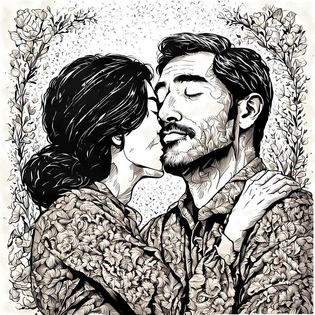 Affectionate Embrace: A Kiss of Love and Tenderness