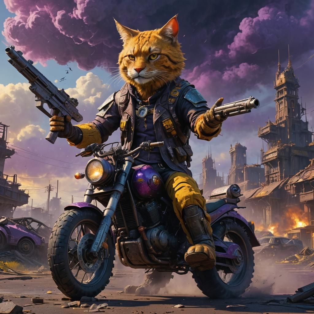 Post-Apocalyptic Landscape in Dark Fantasy Style