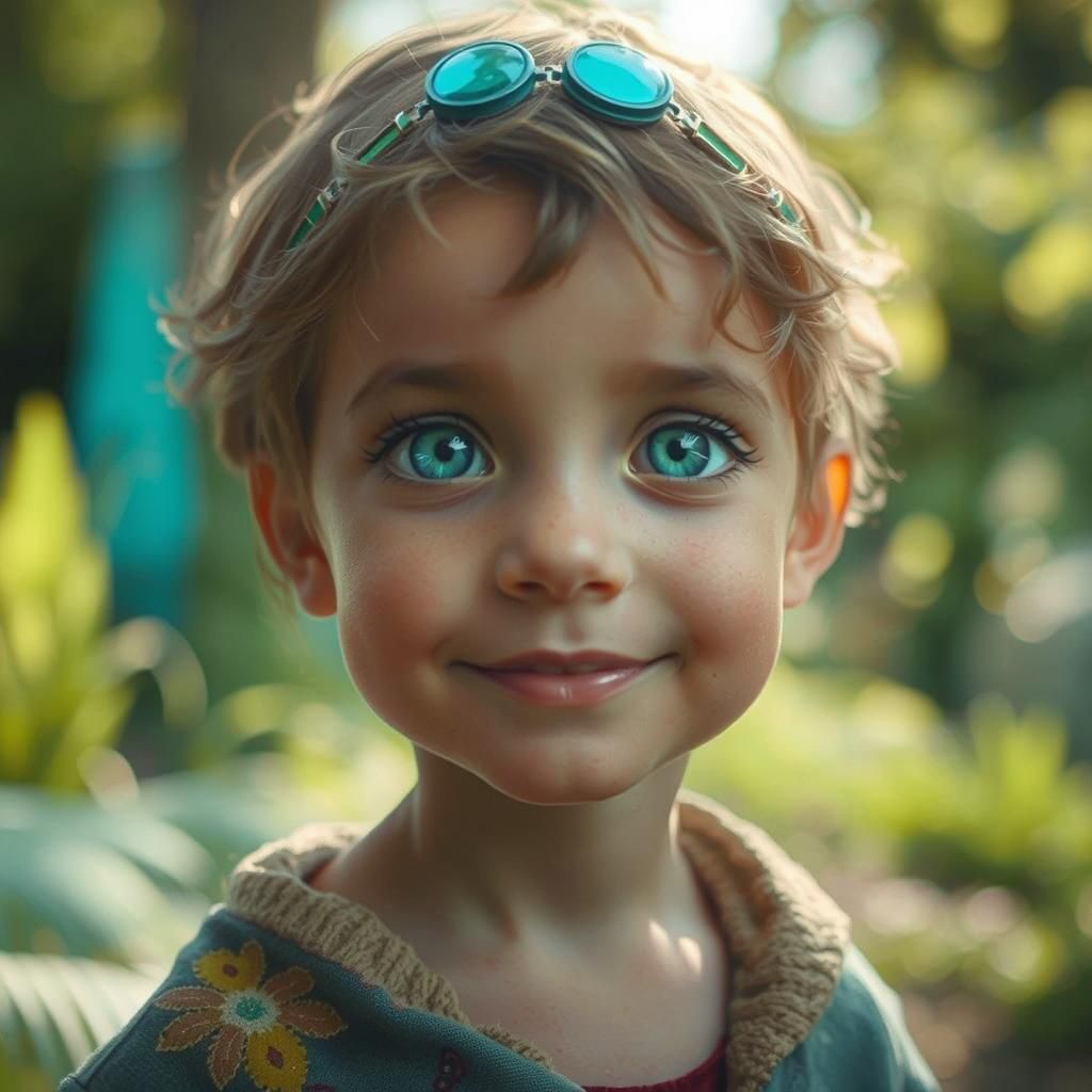 Hyperrealistic Portrait with Blue Eyes: Detailed Splash Art