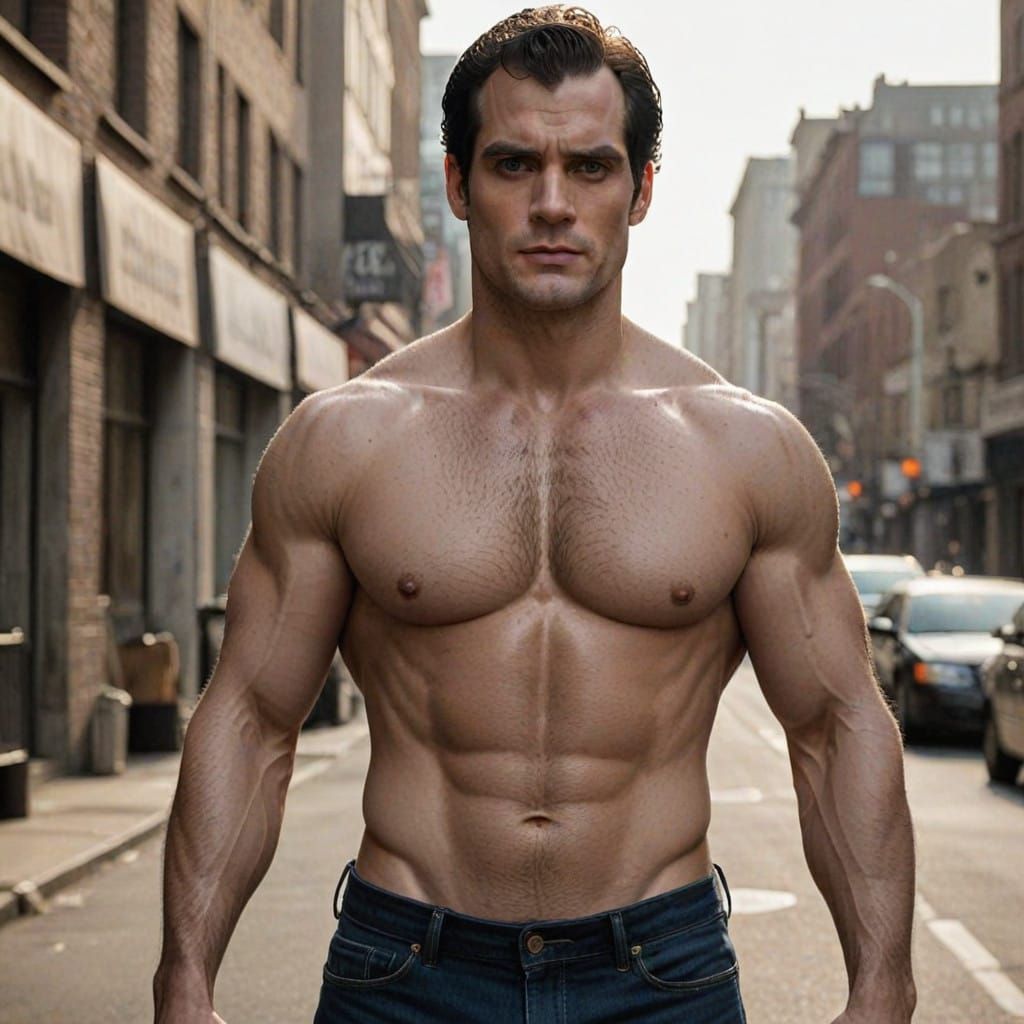 Chiseled Superman Hero in High-Fashion Pose