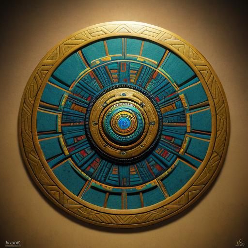 Aztec Warrior with Glowing Warpdrive in Trompe-l'œil