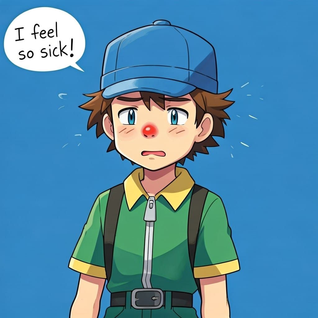 Distraught Ritchie Pokémon Trainer in Whimsical World
