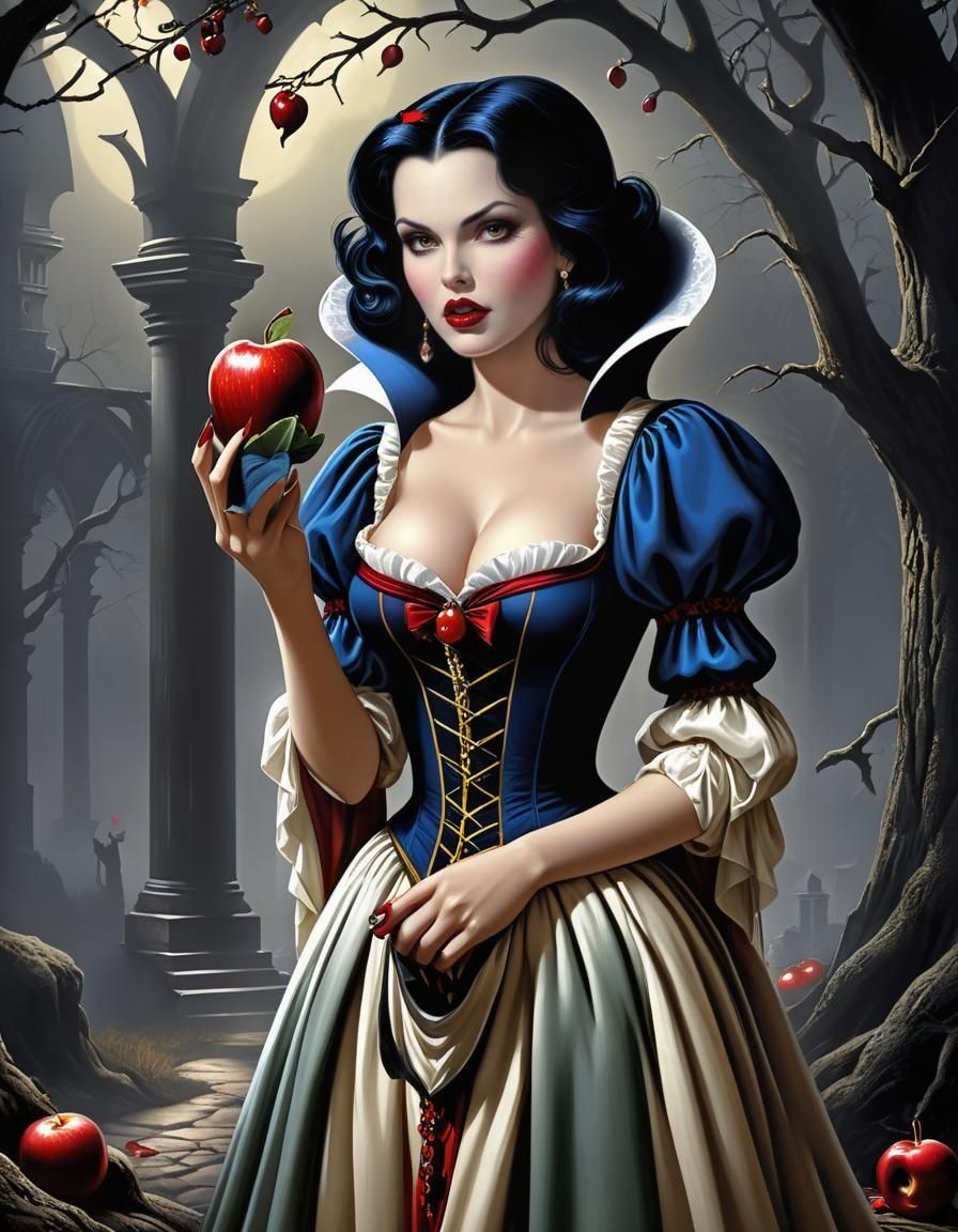 Vampire Snow White in Gothic Horror Style