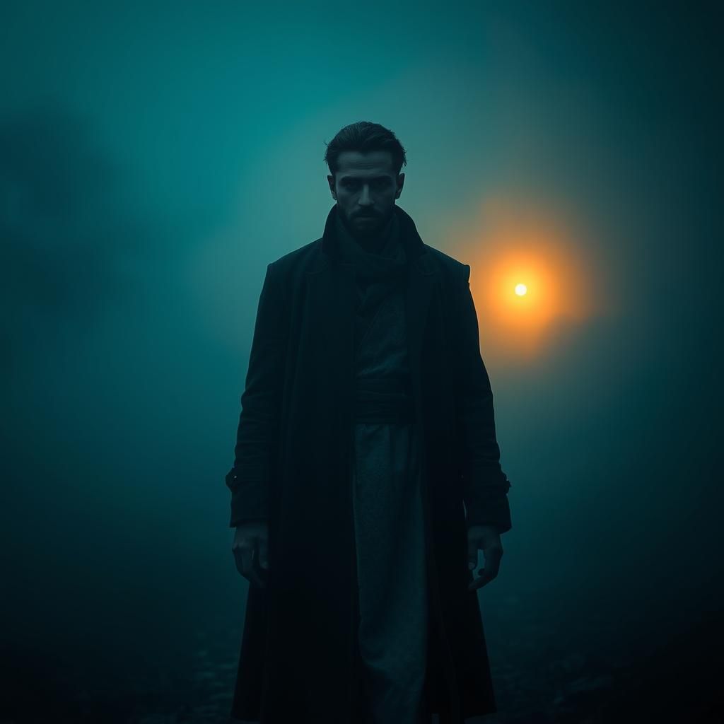 Ethereal Figure in Mist: Cinematic Lighting