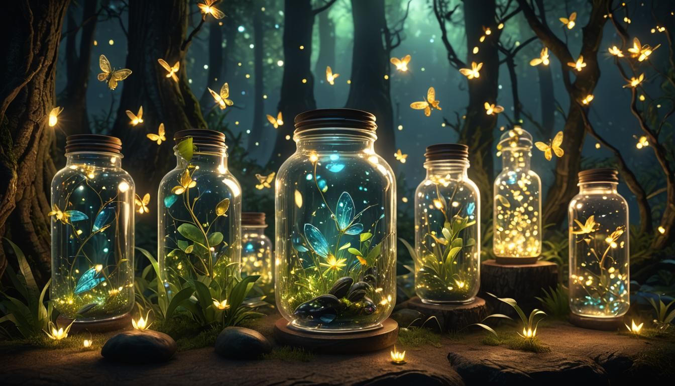 Enchanted Forest Altar with Firefly Phials