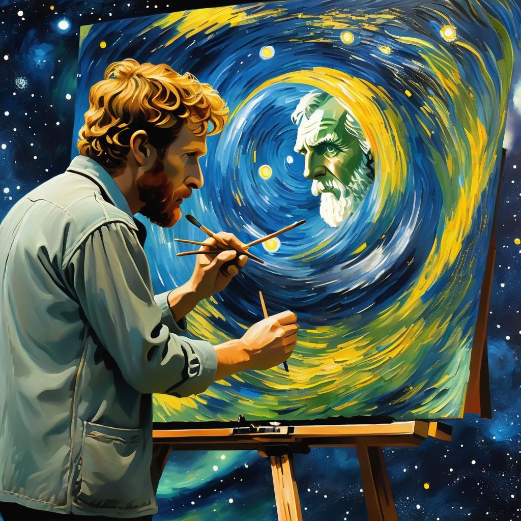 Van Gogh Paints NASA Logo: Impressionistic Style
