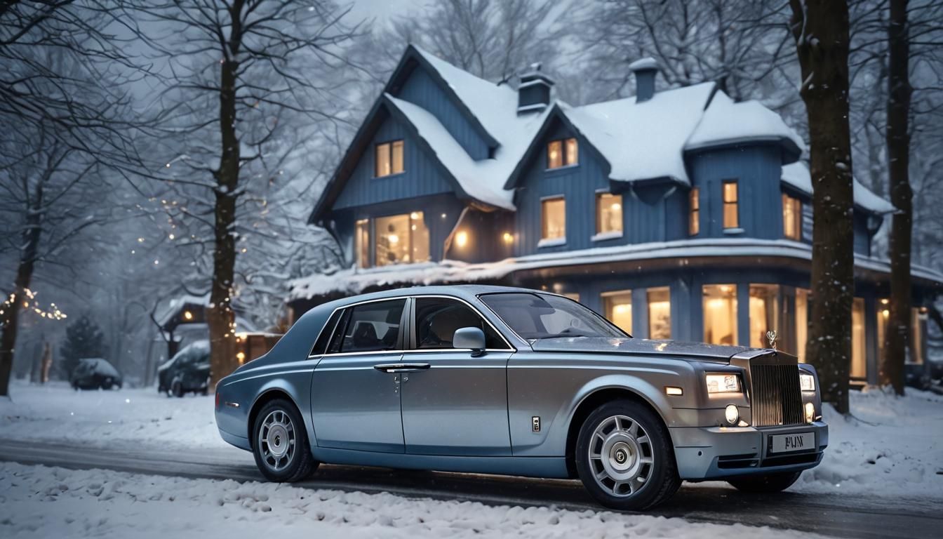 Rolls-Royce Phantom in Winter Snowstorm: Automotive Photogra...