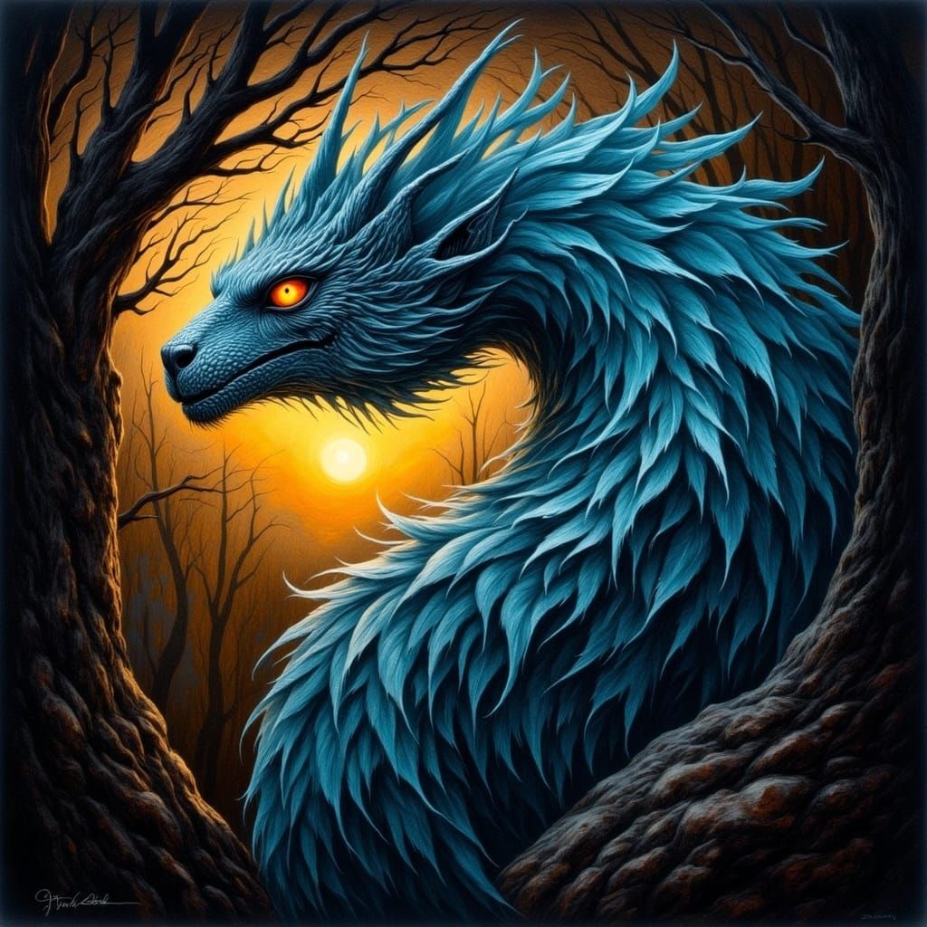 Da Vinci mixed with wisp creatures <lora:Gothic Beauty Flux:1.0>