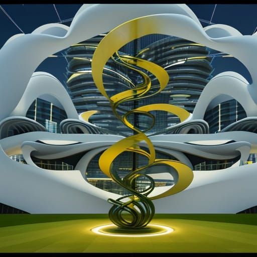 Cathedral of Curved Wonder in Cosmic Style